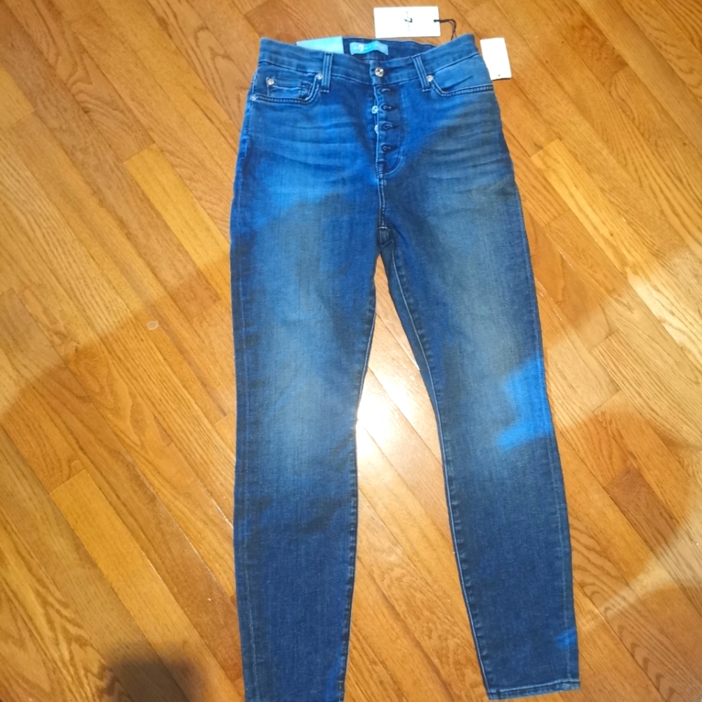 7 for all mankind high waist ankle skinny jeans b(air) size 27